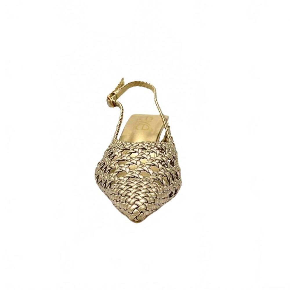 NEW EXE women's slingback low heel in gold - Picture 3 of 5